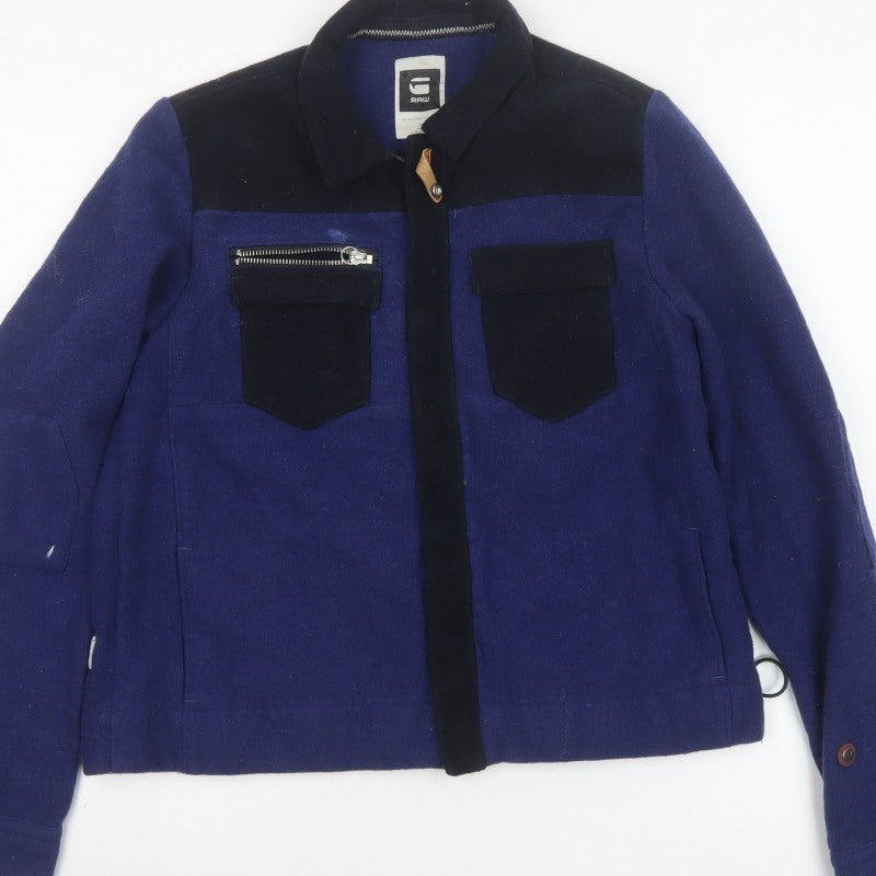 G-Star RAW Women’s Blue Wool Blend Military Jacket Size L