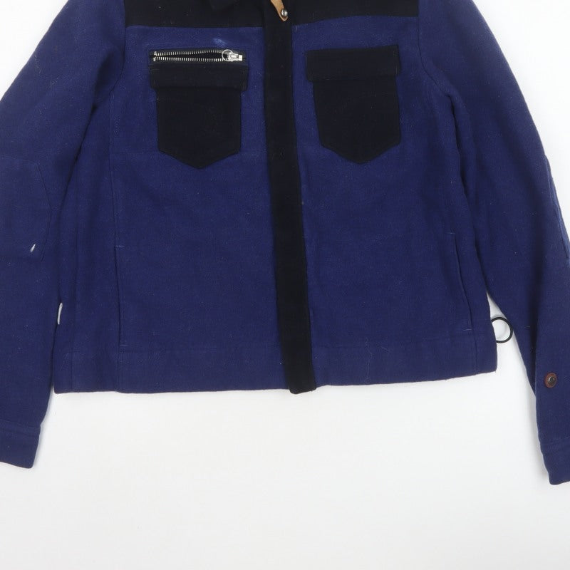 G-Star RAW Women’s Blue Wool Blend Military Jacket Size L