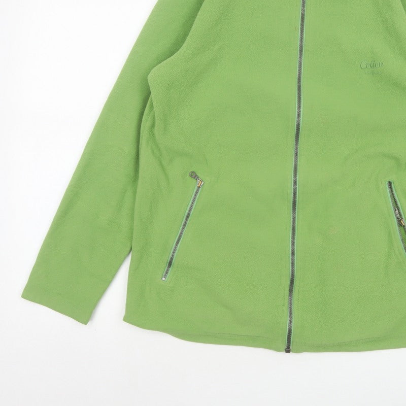 Cotton Traders Men’s Green S Full Zip Fleece Jacket Stand-Up Collar