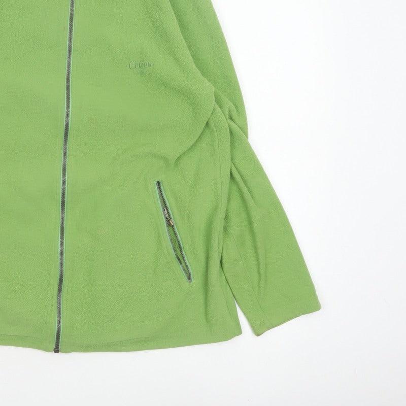 Cotton Traders Men’s Green S Full Zip Fleece Jacket Stand-Up Collar