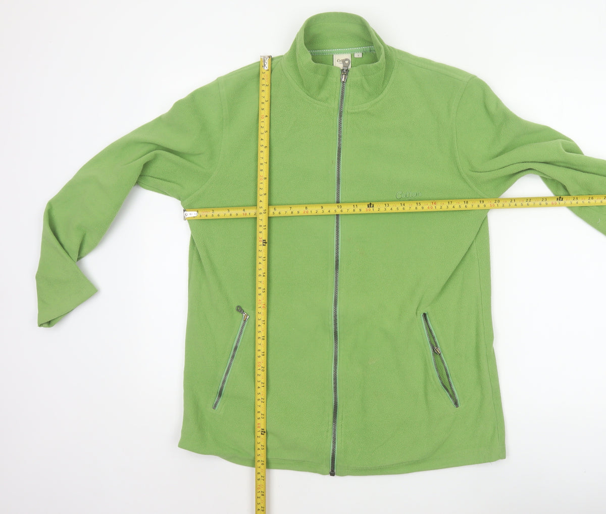 Cotton Traders Men’s Green S Full Zip Fleece Jacket Stand-Up Collar
