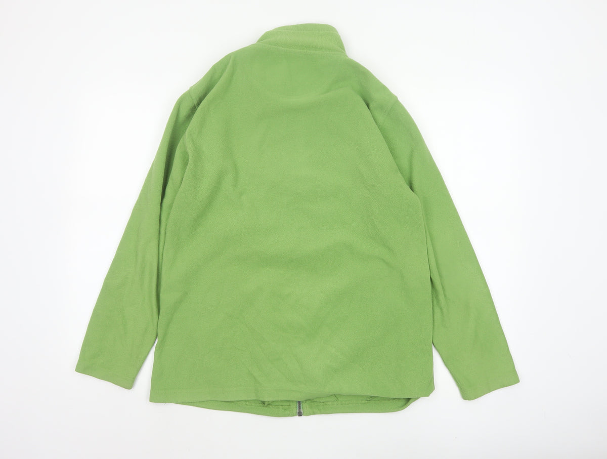 Cotton Traders Men’s Green S Full Zip Fleece Jacket Stand-Up Collar