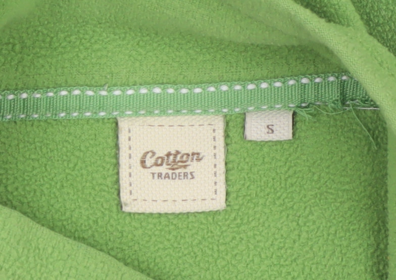 Cotton Traders Men’s Green S Full Zip Fleece Jacket Stand-Up Collar