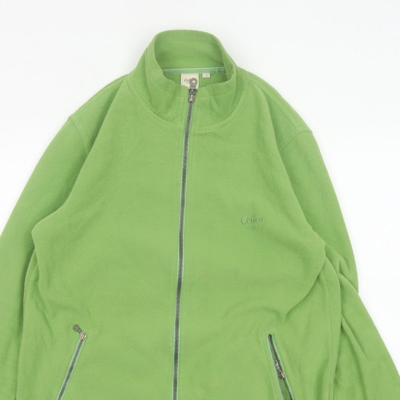 Cotton Traders Men’s Green S Full Zip Fleece Jacket Stand-Up Collar