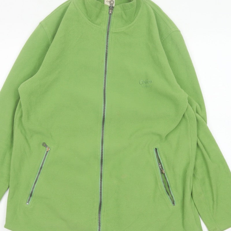 Cotton Traders Men’s Green S Full Zip Fleece Jacket Stand-Up Collar