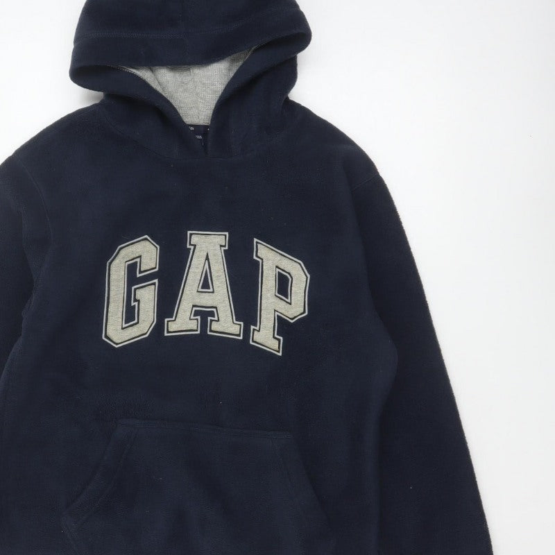 Gap Boys Blue 12-13 Years Pullover Hoodie Logo Fleece