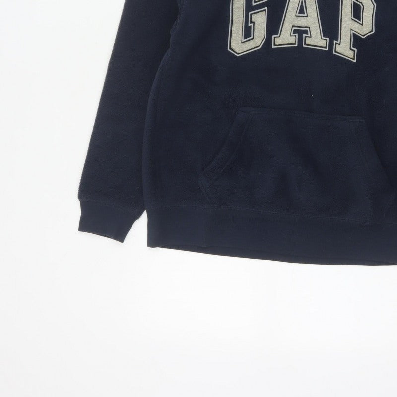 Gap Boys Blue 12-13 Years Pullover Hoodie Logo Fleece