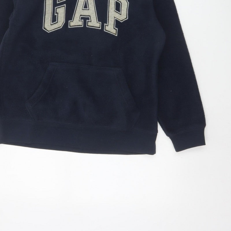Gap Boys Blue 12-13 Years Pullover Hoodie Logo Fleece