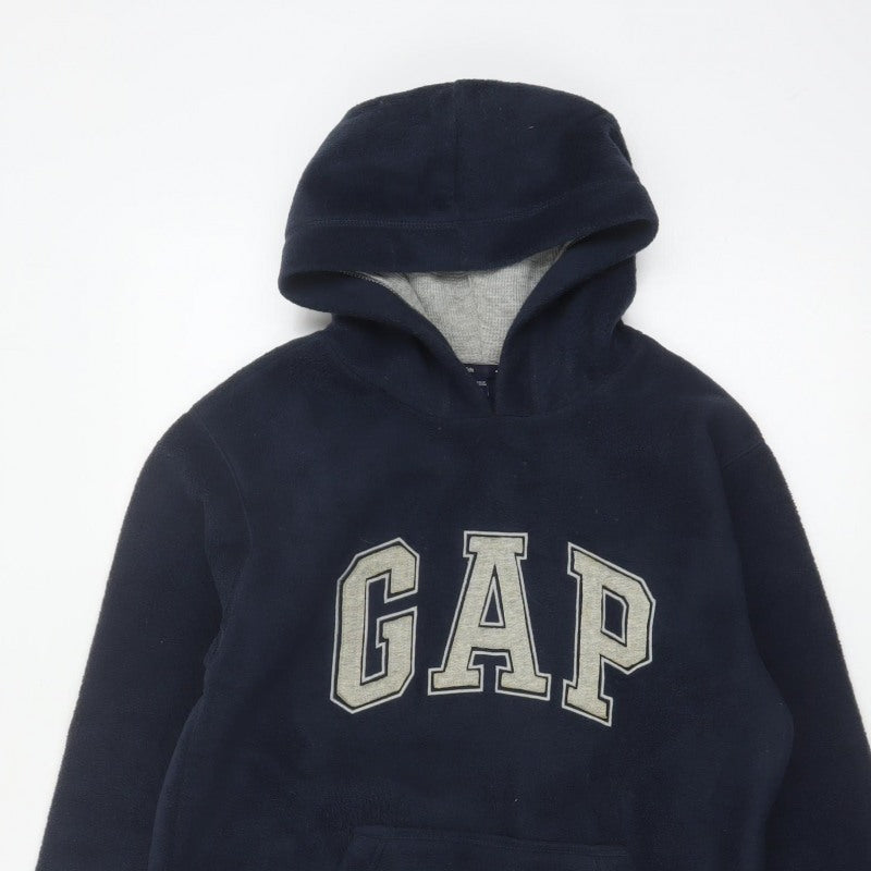Gap Boys Blue 12-13 Years Pullover Hoodie Logo Fleece
