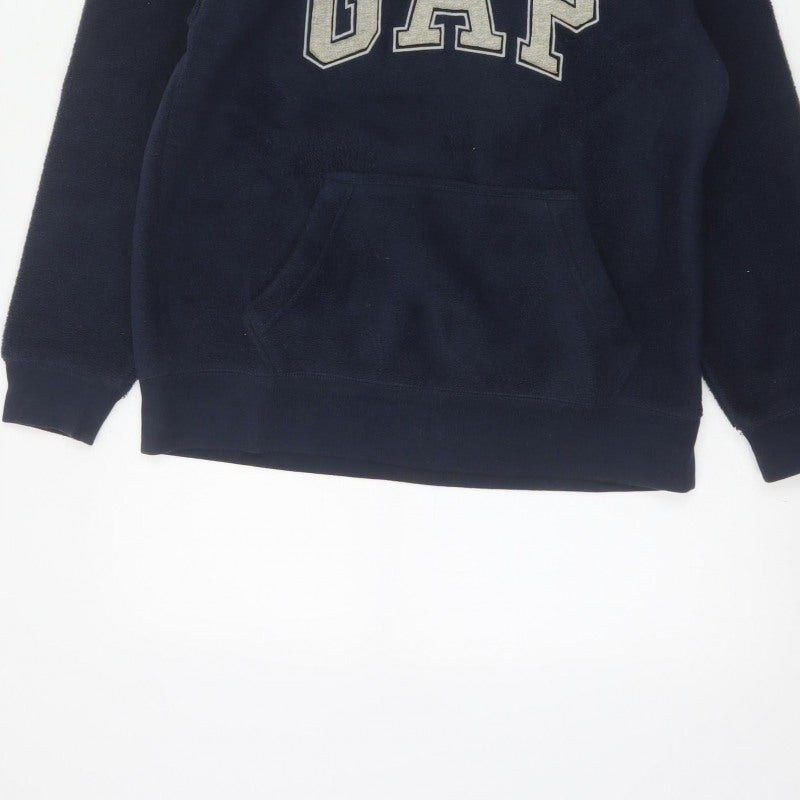 Gap Boys Blue 12-13 Years Pullover Hoodie Logo Fleece
