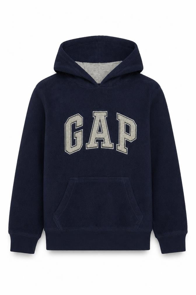 Gap Boys Blue 12-13 Years Pullover Hoodie Logo Fleece