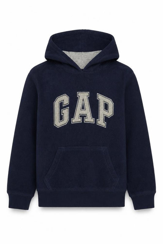 Gap Boys Blue 12-13 Years Pullover Hoodie Logo Fleece