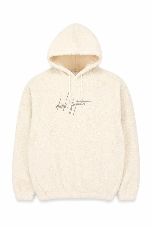 ASOS DESIGN Men’s Ivory M Teddy Fleece Graphic Pullover Hoodie