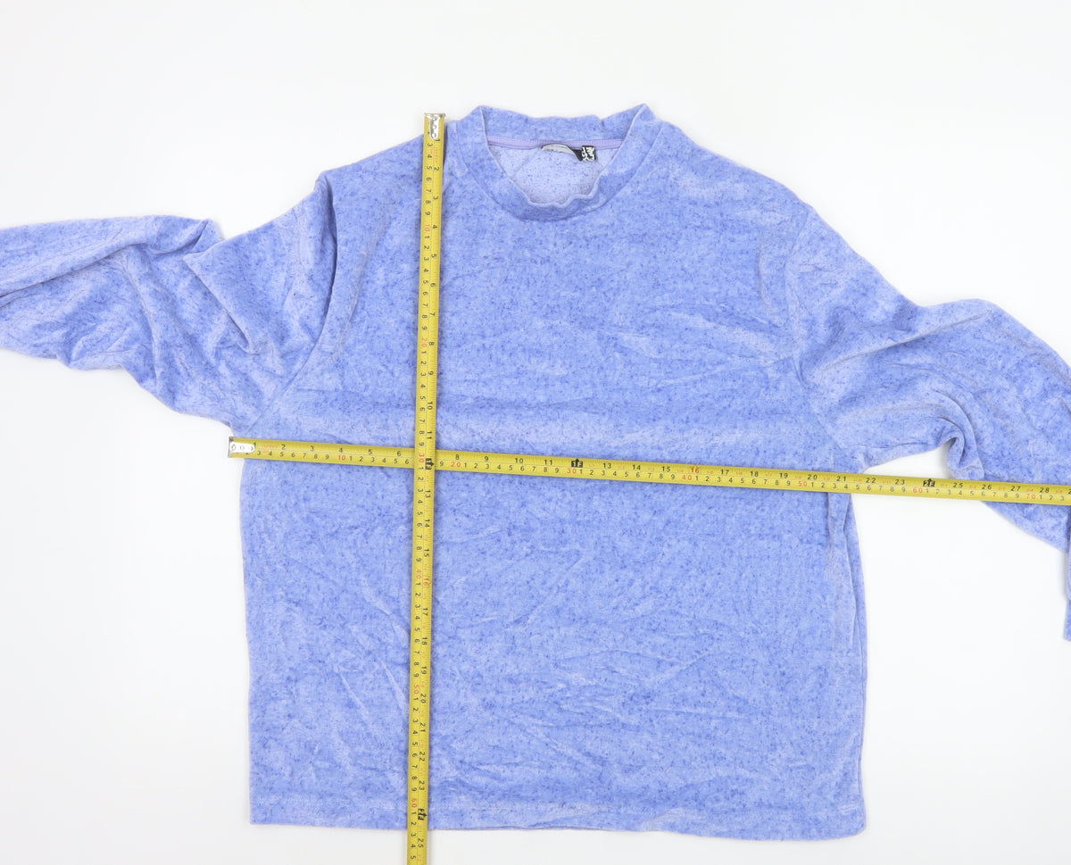 ASOS Women Blue M Basic Jersey Mock Neck Long Sleeve Top