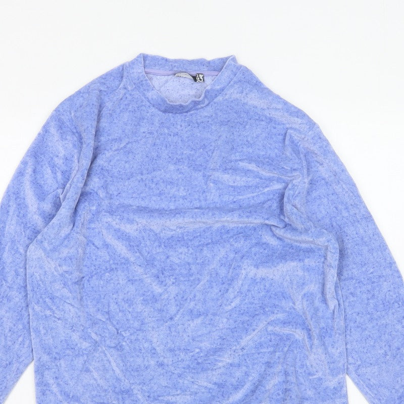 ASOS Women Blue M Basic Jersey Mock Neck Long Sleeve Top