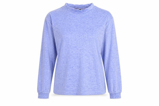 ASOS Women Blue M Basic Jersey Mock Neck Long Sleeve Top