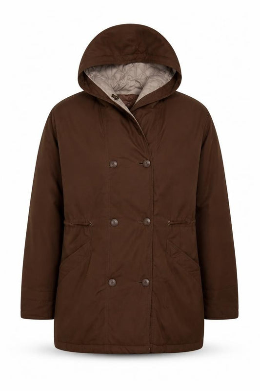 The Dales Collection Women Brown UK 12 Hooded Padded Parka Coat