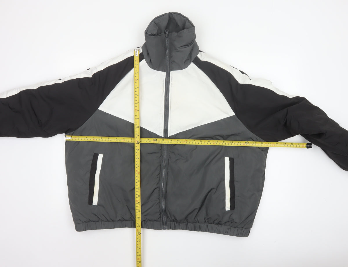 Threadbare Women’s Multicoloured Puffer Jacket UK 20 Grey Black White
