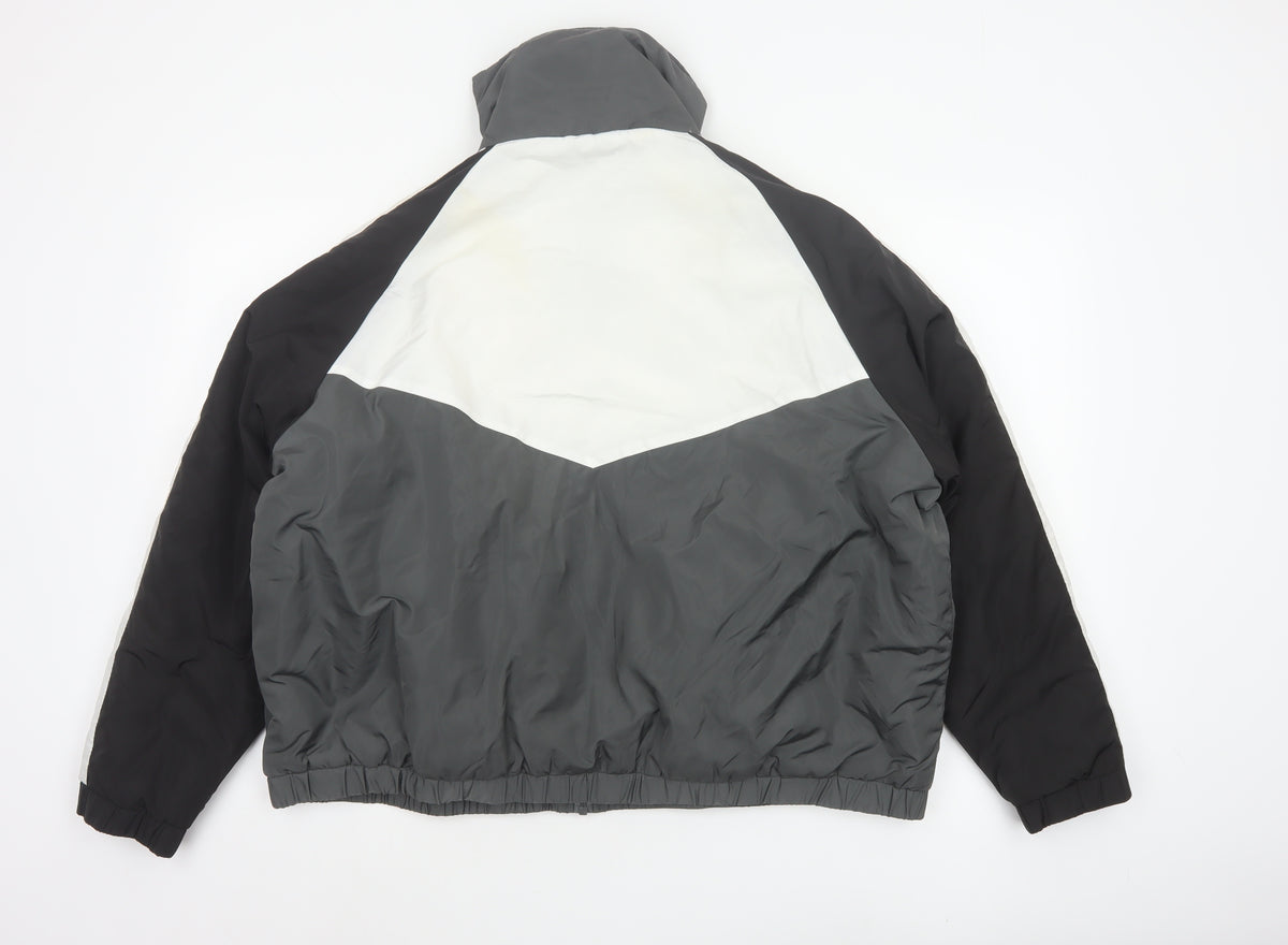 Threadbare Women’s Multicoloured Puffer Jacket UK 20 Grey Black White