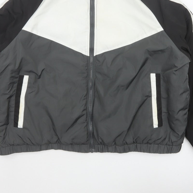 Threadbare Women’s Multicoloured Puffer Jacket UK 20 Grey Black White