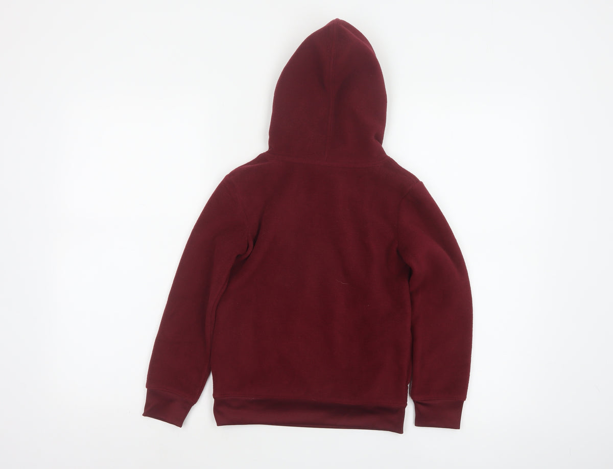 Nike Boys Red 5-6 Years Pullover Fleece Hoodie Logo Pockets