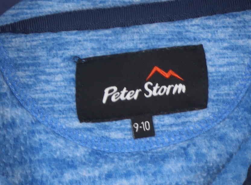 Peter Storm Boys Blue 9-10 Years Full Zip Fleece Jacket Outdoor