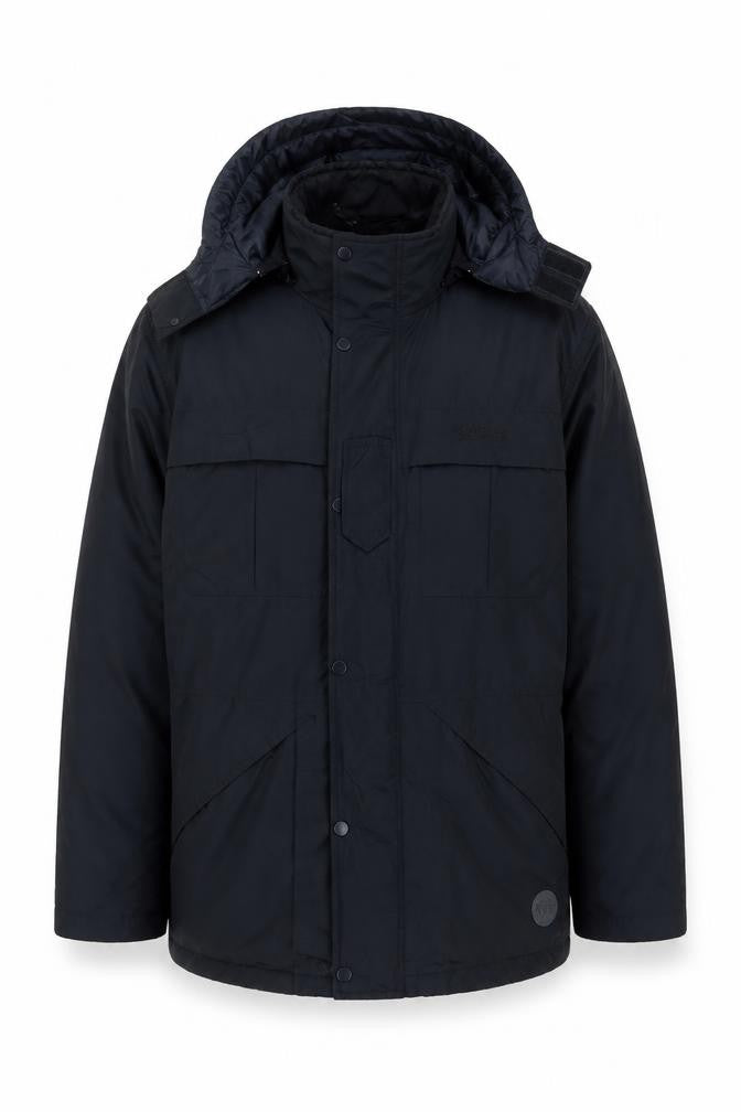 Schott NYC Men's Blue Small Hooded Parka Jacket