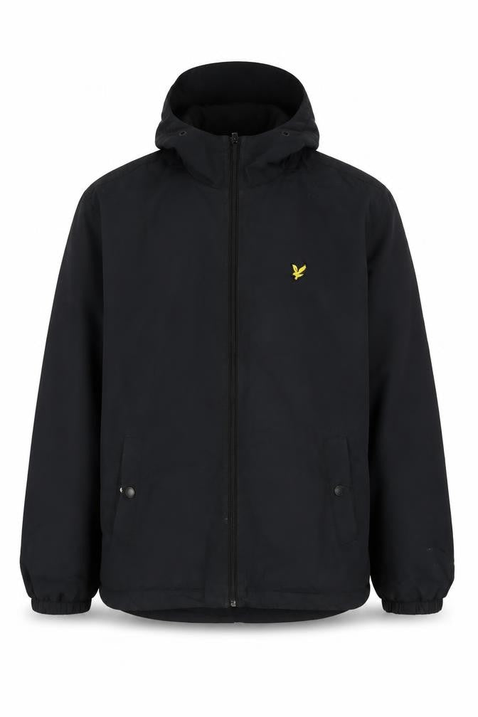 Lyle & Scott Men's Black M Hooded Nylon Jacket Logo Full Zip