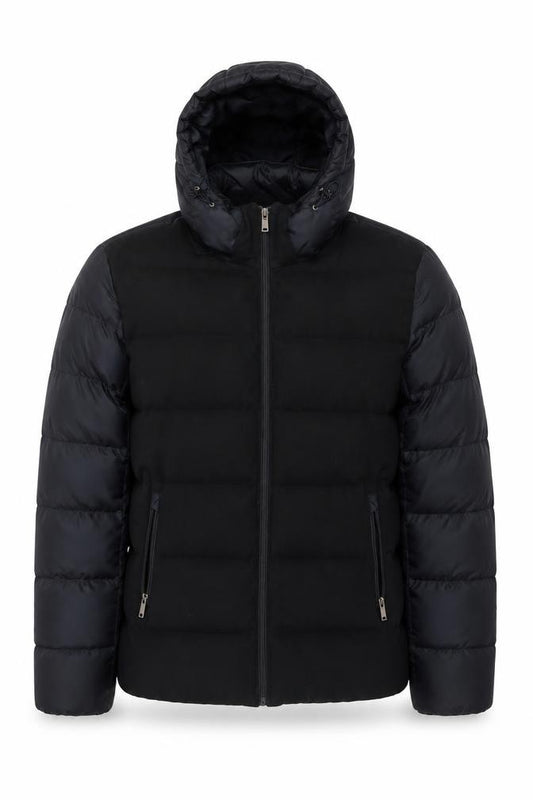 Reiss Men’s Navy XL Hooded Puffer Jacket Polyester Zip
