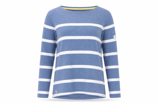 Joules Women's Blue White Striped Basic Jersey Top UK 8