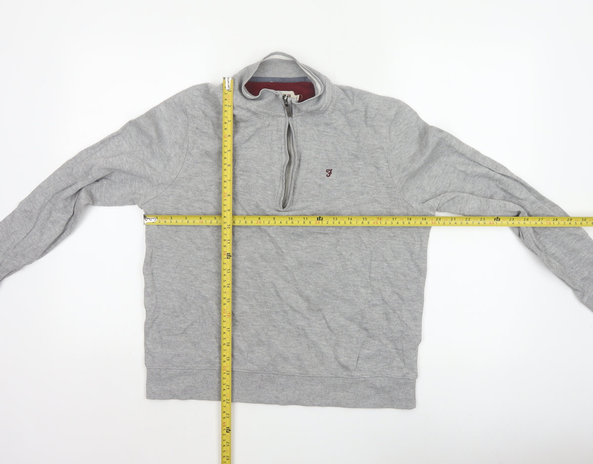 Farah Women’s Grey L Half Zip Logo Sweatshirt Pullover