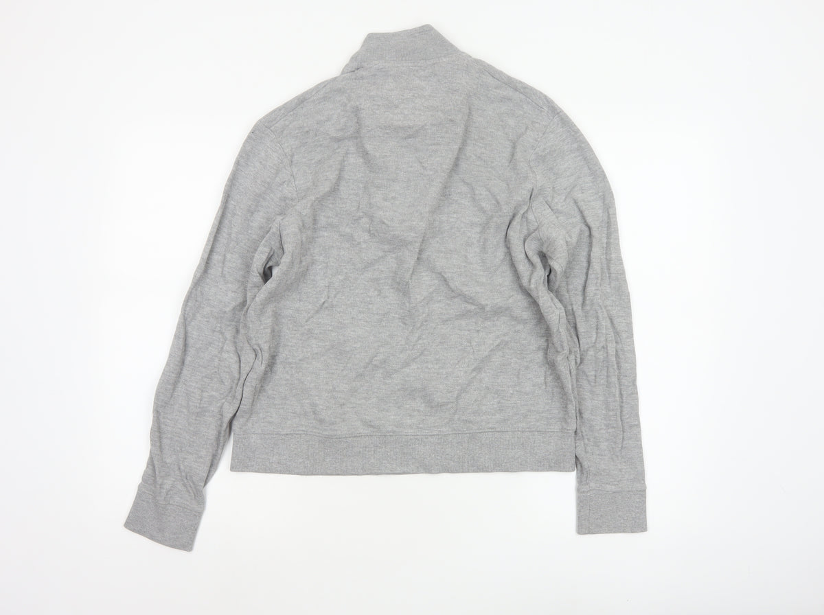 Farah Women’s Grey L Half Zip Logo Sweatshirt Pullover