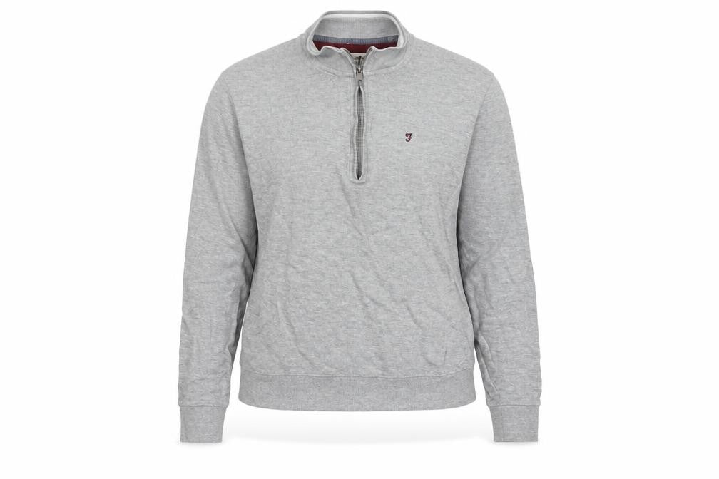 Farah Women’s Grey L Half Zip Logo Sweatshirt Pullover