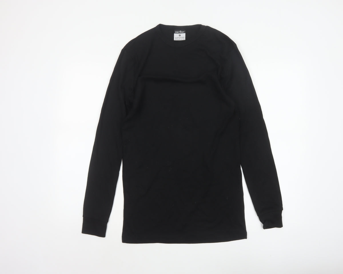 Portwest Men’s Black Small Long Sleeve Basic Workwear T-Shirt