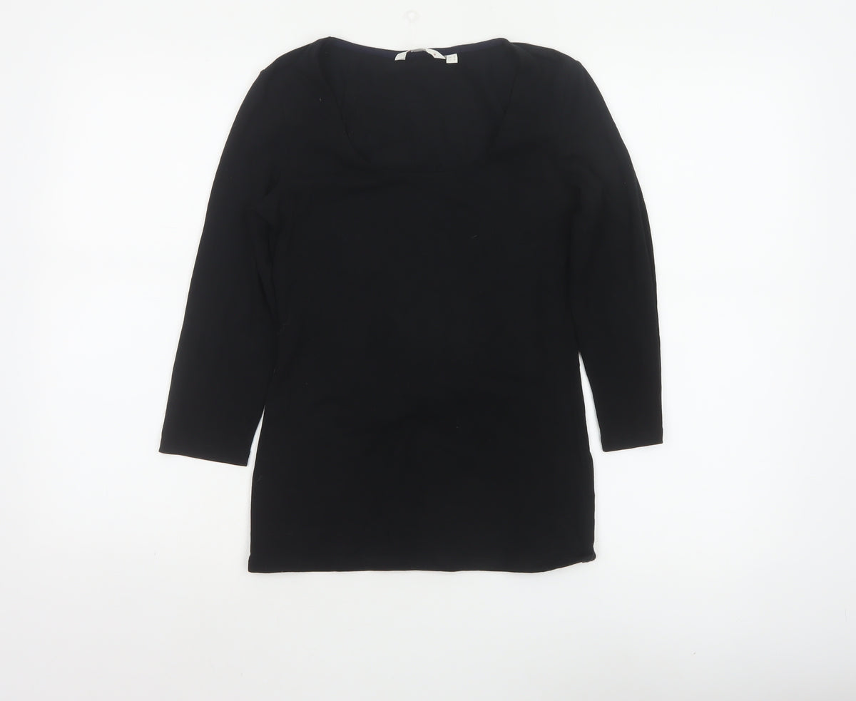 Bailer Women’s Black UK 8 Cotton Stretch Long Sleeve Basic Tunic Blouse