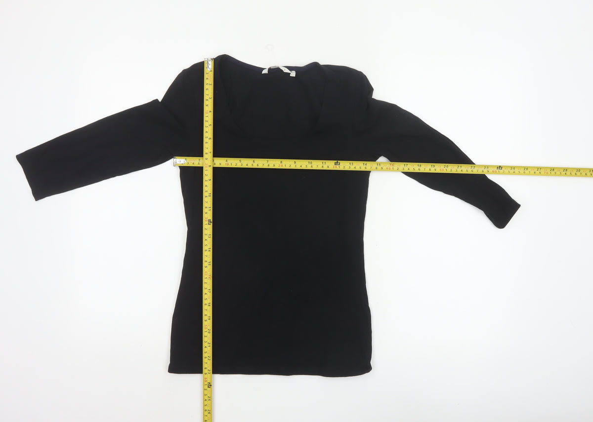 Bailer Women’s Black UK 8 Cotton Stretch Long Sleeve Basic Tunic Blouse