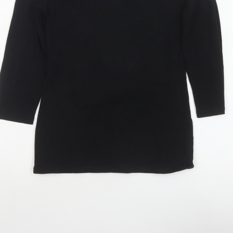 Bailer Women’s Black UK 8 Cotton Stretch Long Sleeve Basic Tunic Blouse