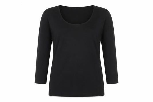 Bailer Women’s Black UK 8 Cotton Stretch Long Sleeve Basic Tunic Blouse