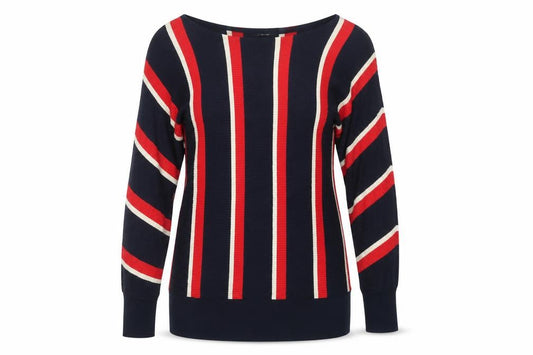 Wallis Women’s Blue Red Stripe Dolman Sleeve Knit Jumper UK S