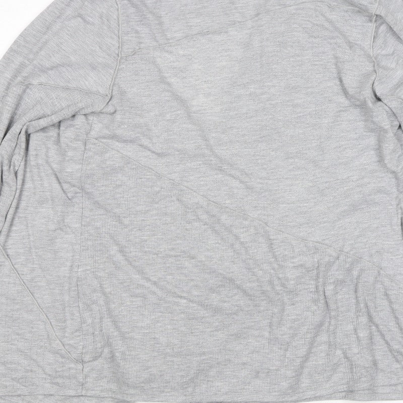 Per Una Women’s Grey Open Front Waterfall Cardigan Size 16