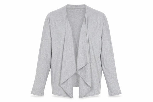 Per Una Women’s Grey Open Front Waterfall Cardigan Size 16