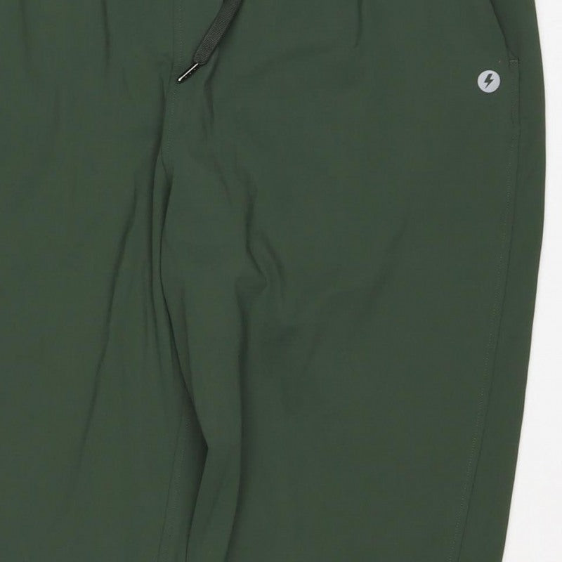 Powercut Men's Green L Jogger Trousers Drawstring Stretch Gym Running