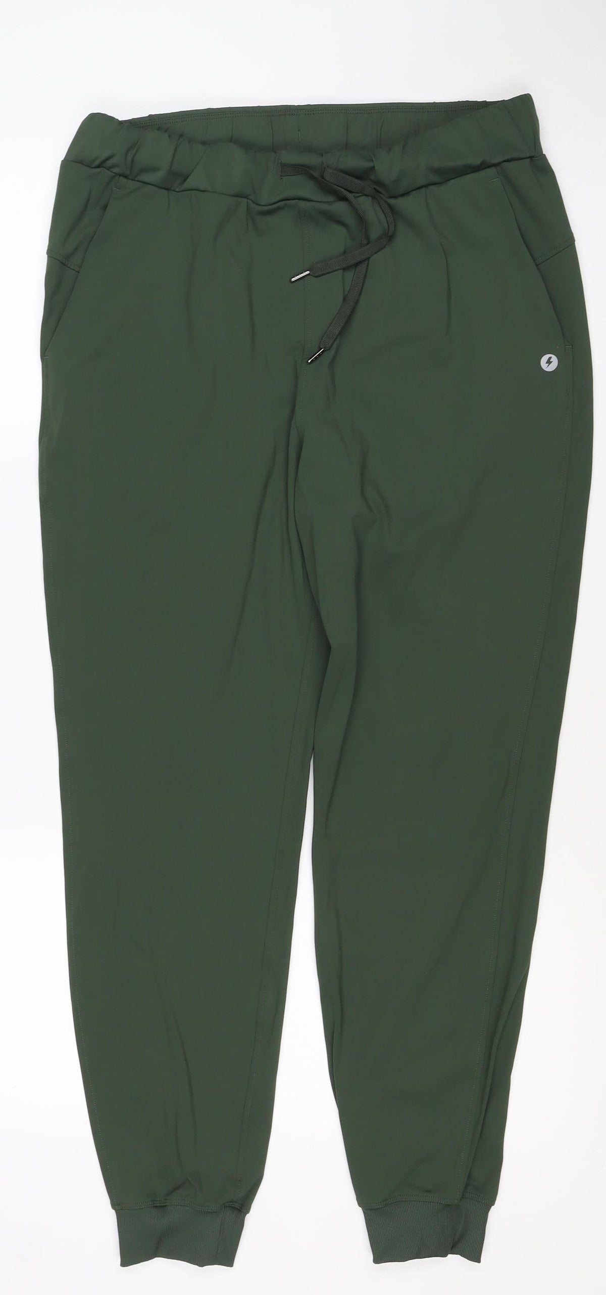 Powercut Men's Green L Jogger Trousers Drawstring Stretch Gym Running