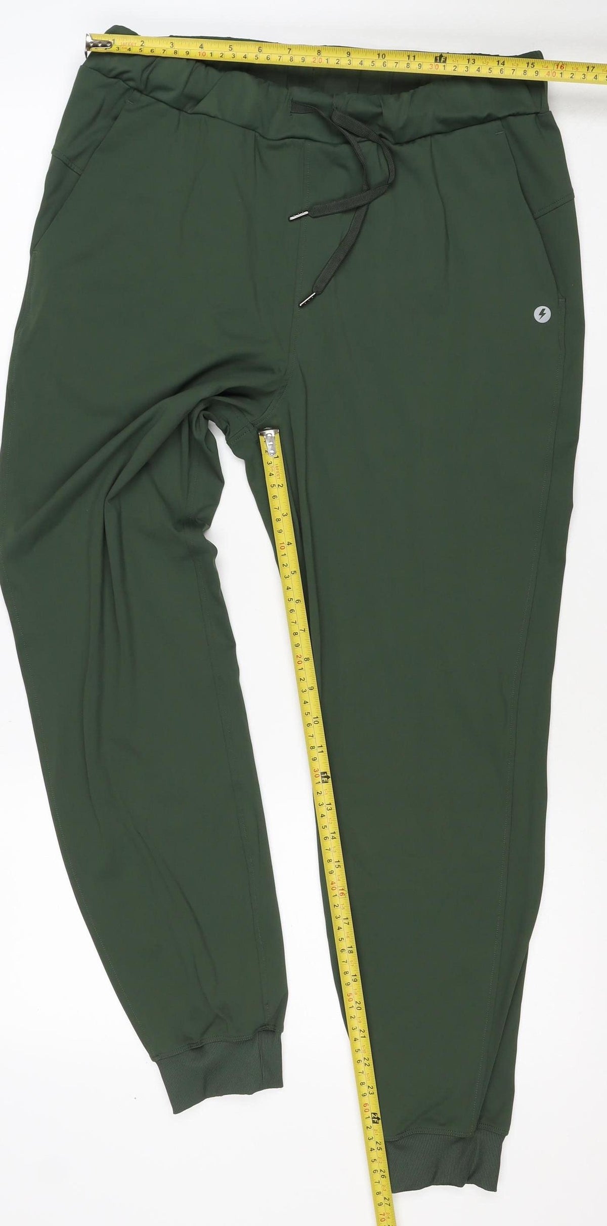 Powercut Men's Green L Jogger Trousers Drawstring Stretch Gym Running