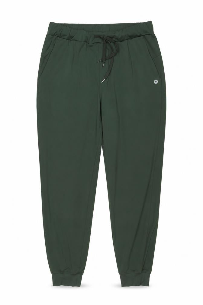 Powercut Men's Green L Jogger Trousers Drawstring Stretch Gym Running