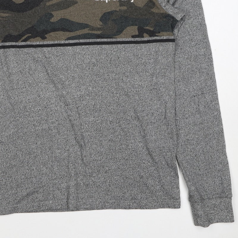 Superdry Men’s Grey M Camo Graphic Crew Neck Sweatshirt