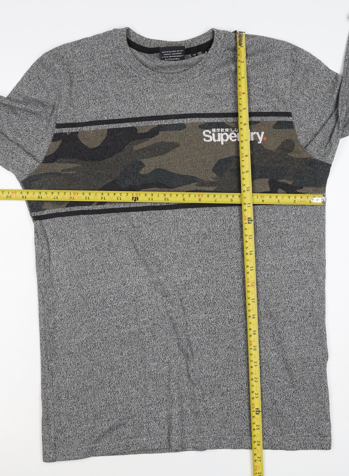 Superdry Men’s Grey M Camo Graphic Crew Neck Sweatshirt