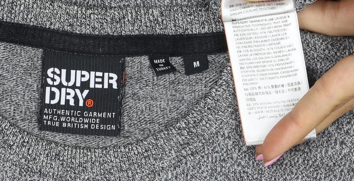 Superdry Men’s Grey M Camo Graphic Crew Neck Sweatshirt