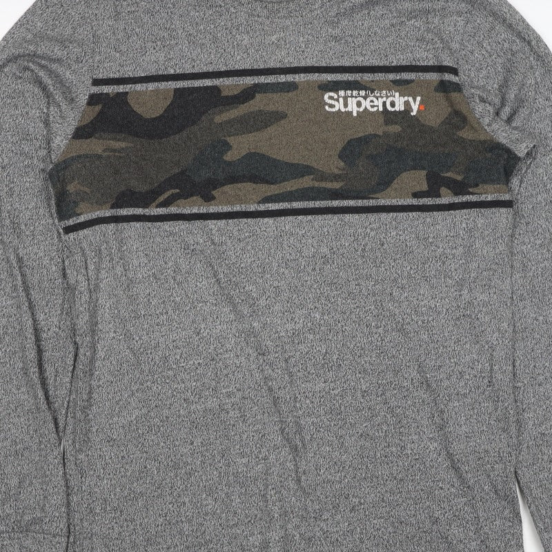 Superdry Men’s Grey M Camo Graphic Crew Neck Sweatshirt