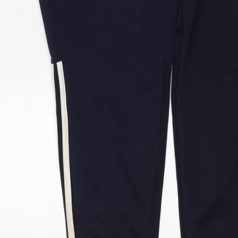 adidas Men’s Blue L Track Pants AEROREADY White Stripe